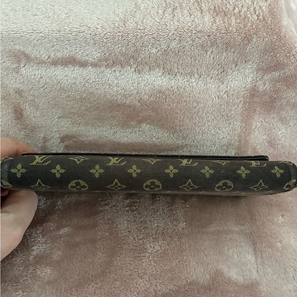 Authentic Louis Vuitton Classic Monogram Brown Denim Wallet ~ Vintage - Picture 3 of 16